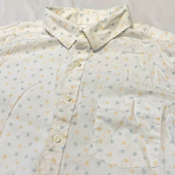 Goodfellow & CO Men's Button Down Shirt White Pastel Print Slim Fit Cotton - Picture 2 of 6